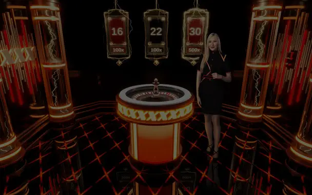 Live-Dealerin am Roulette-Tisch im Streaming-Studio